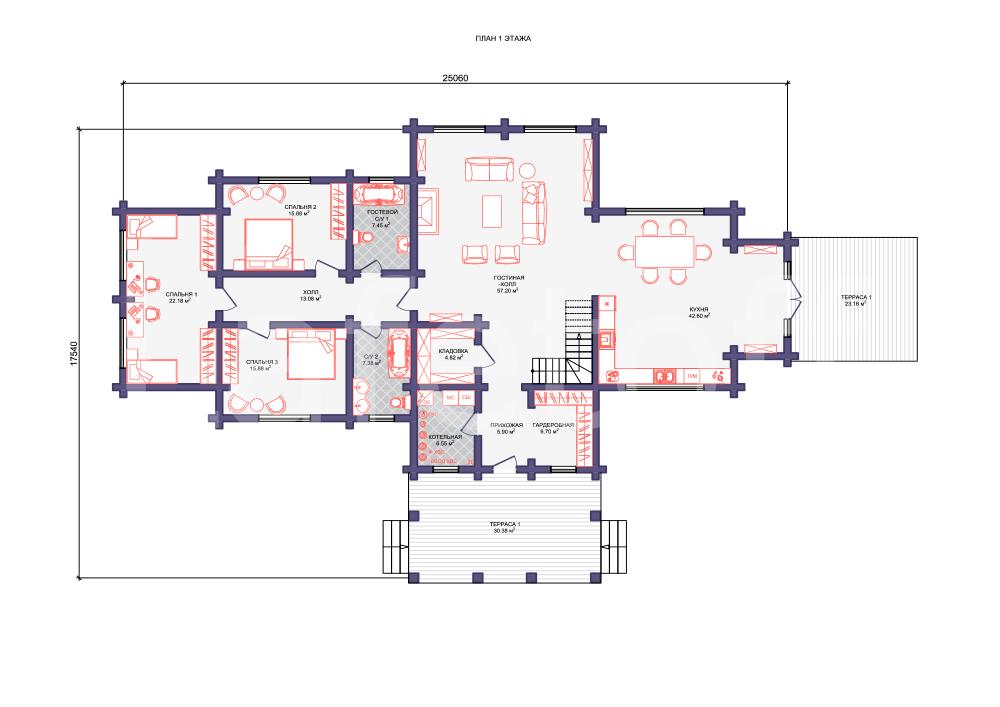 План проекта Фьорд проект дома этаж 1