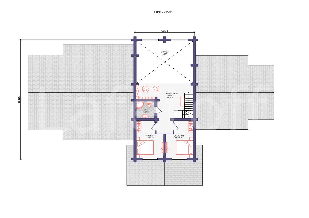 План проекта Фьорд проект дома этаж 2