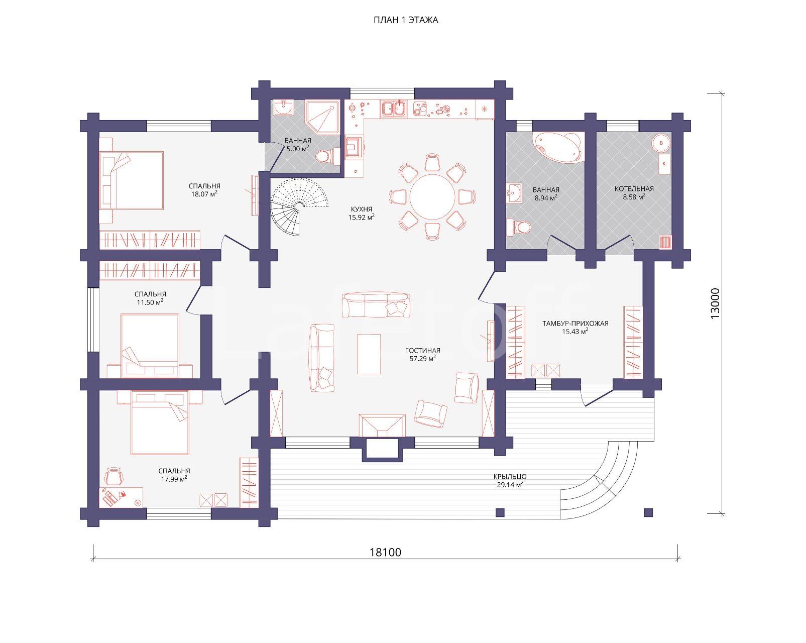План проекта Шаман Проект дома этаж 1