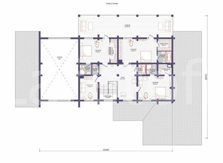 План проекта Резиденция Проект дома этаж 2