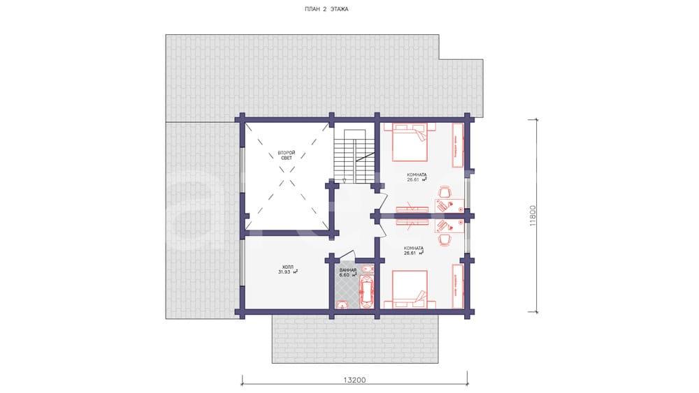 План проекта Жасмин проект дома этаж 2